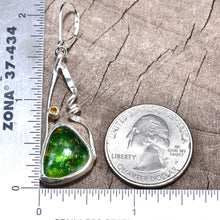 Load image into Gallery viewer, Fused dichroic glass earrings in handmade settings of sterling silver (E908)
