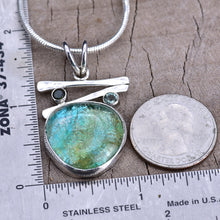 Load image into Gallery viewer, Fused dichroic  glass necklace in hand crafted setting of sterling silver (N913)
