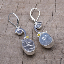 Load image into Gallery viewer, Fused glass earrings in handmade settings of sterling silver (E919)
