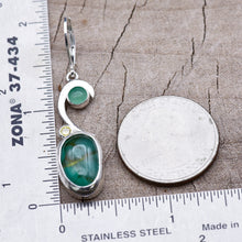 Load image into Gallery viewer, Fused glass earrings in handmade settings of sterling silver (E919)
