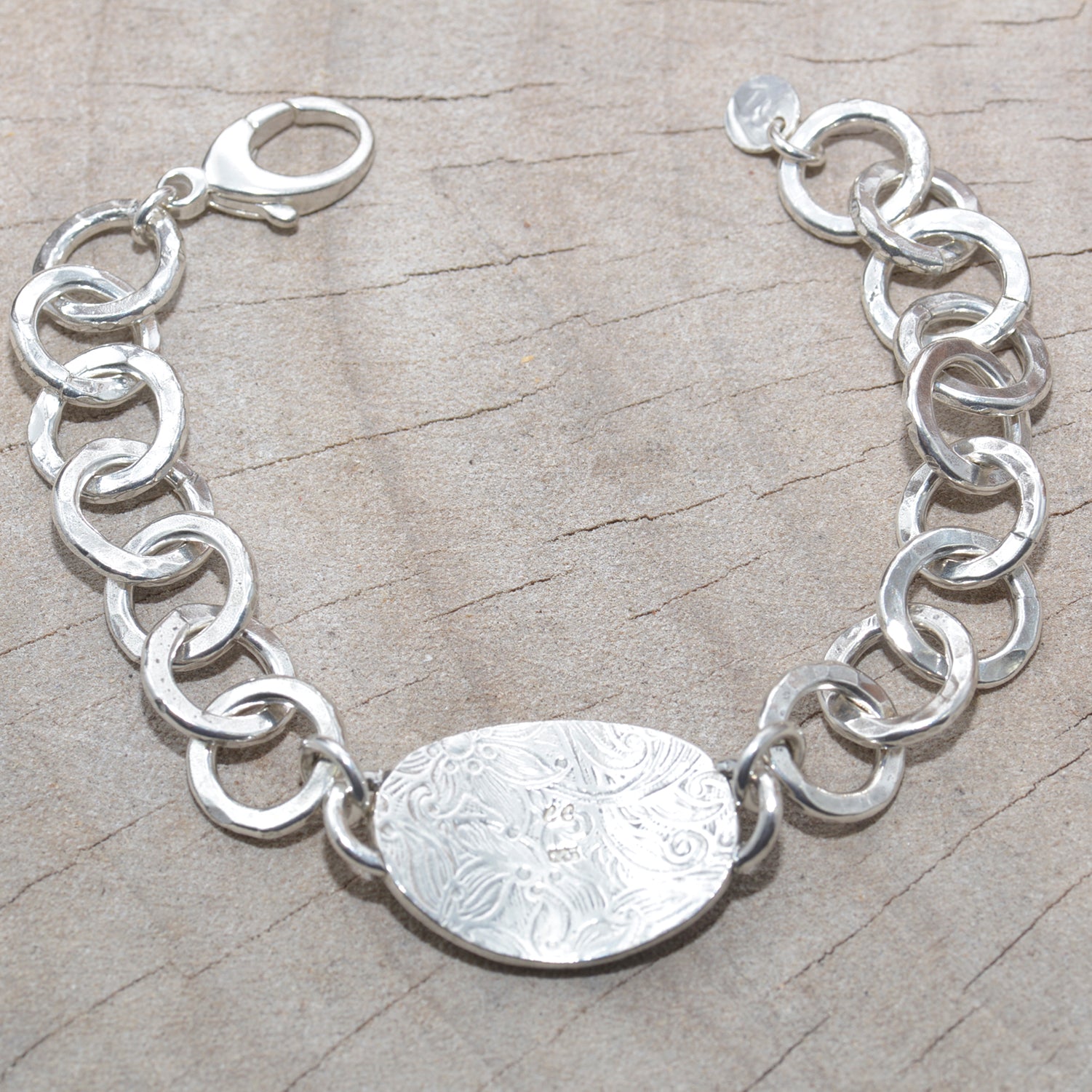 Sterling Silver Hammered Cuff - Joy Bracelet